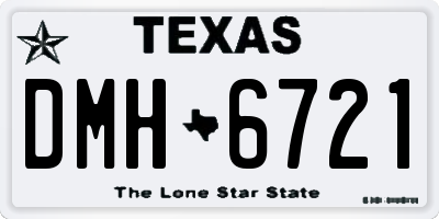 TX license plate DMH6721