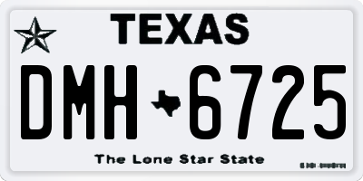 TX license plate DMH6725