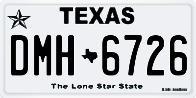 TX license plate DMH6726