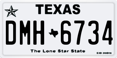 TX license plate DMH6734