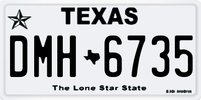 TX license plate DMH6735
