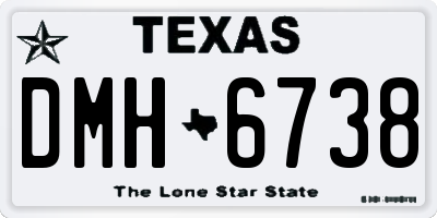 TX license plate DMH6738