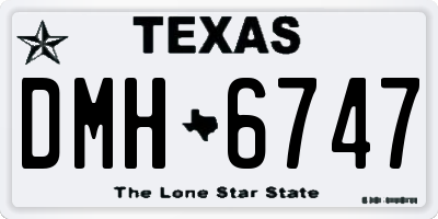 TX license plate DMH6747