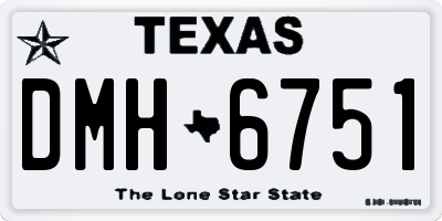 TX license plate DMH6751