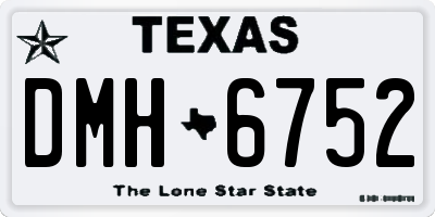 TX license plate DMH6752
