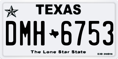 TX license plate DMH6753