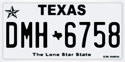 TX license plate DMH6758