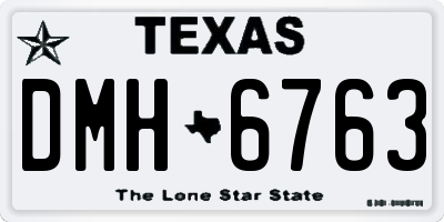 TX license plate DMH6763