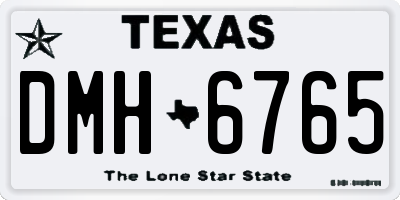 TX license plate DMH6765