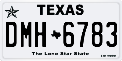 TX license plate DMH6783
