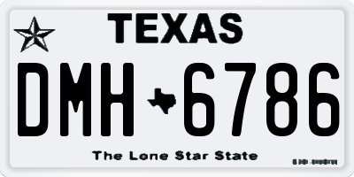 TX license plate DMH6786