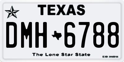 TX license plate DMH6788