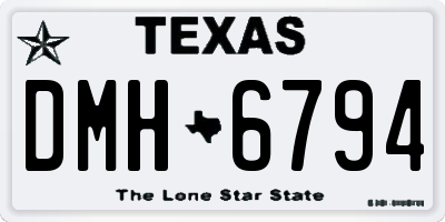 TX license plate DMH6794