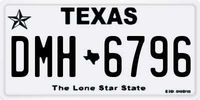 TX license plate DMH6796