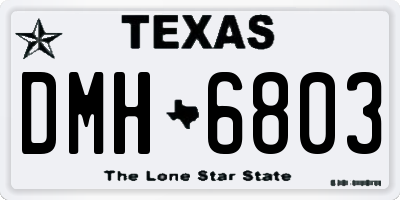 TX license plate DMH6803