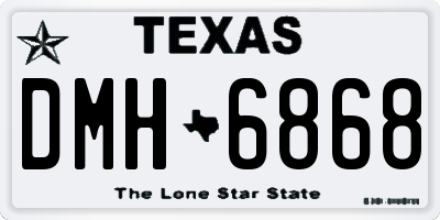 TX license plate DMH6868