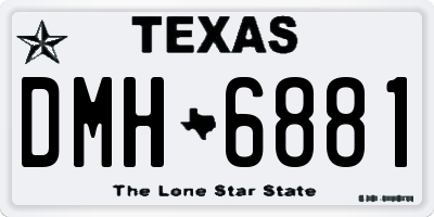 TX license plate DMH6881