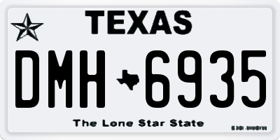 TX license plate DMH6935