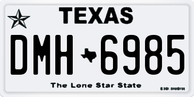TX license plate DMH6985