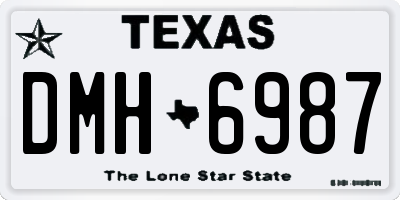 TX license plate DMH6987