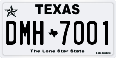 TX license plate DMH7001