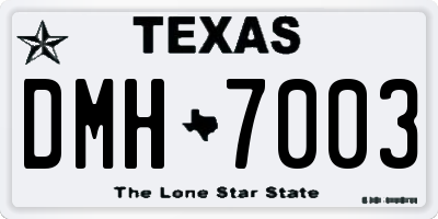 TX license plate DMH7003