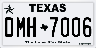 TX license plate DMH7006