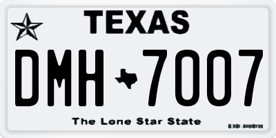 TX license plate DMH7007
