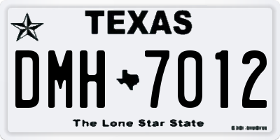 TX license plate DMH7012