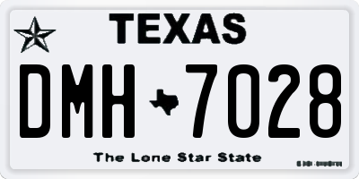 TX license plate DMH7028