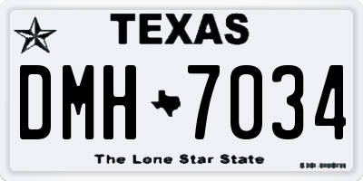 TX license plate DMH7034