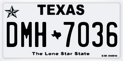 TX license plate DMH7036