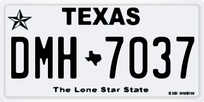TX license plate DMH7037