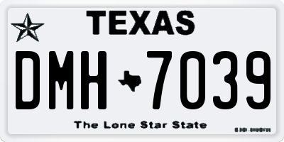TX license plate DMH7039