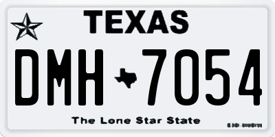 TX license plate DMH7054