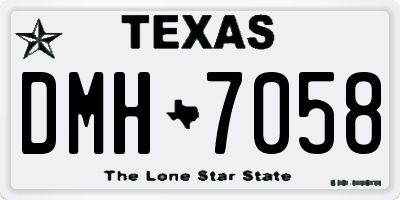 TX license plate DMH7058