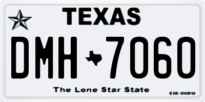 TX license plate DMH7060