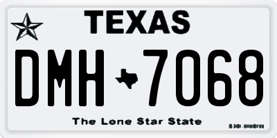 TX license plate DMH7068