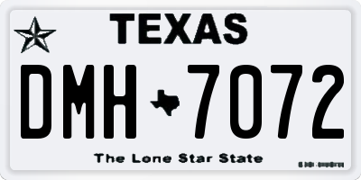 TX license plate DMH7072