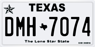 TX license plate DMH7074
