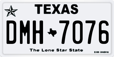 TX license plate DMH7076