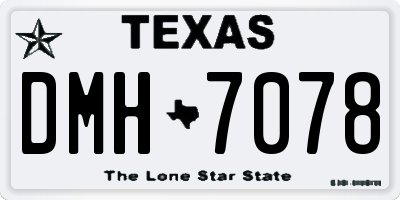 TX license plate DMH7078
