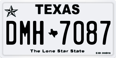 TX license plate DMH7087