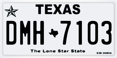 TX license plate DMH7103
