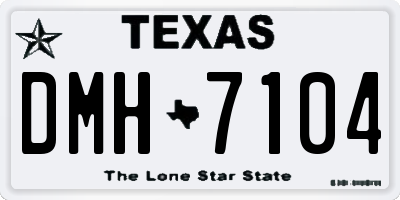 TX license plate DMH7104