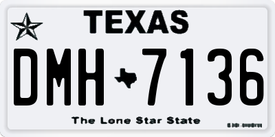 TX license plate DMH7136