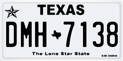 TX license plate DMH7138
