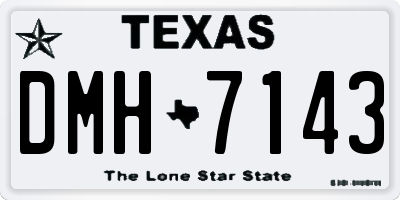 TX license plate DMH7143