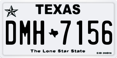 TX license plate DMH7156