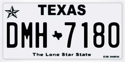 TX license plate DMH7180